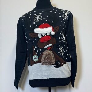 Musical Reindeer Christmas Sweater for Ugly Christmas Party (See Video)